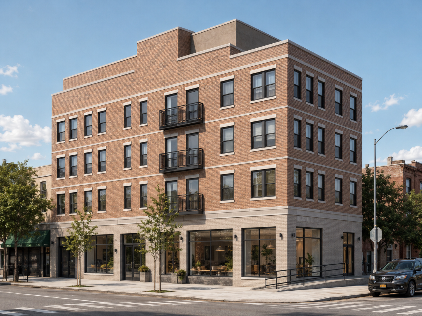 Utica Avenue five-story mixed-use development rendering